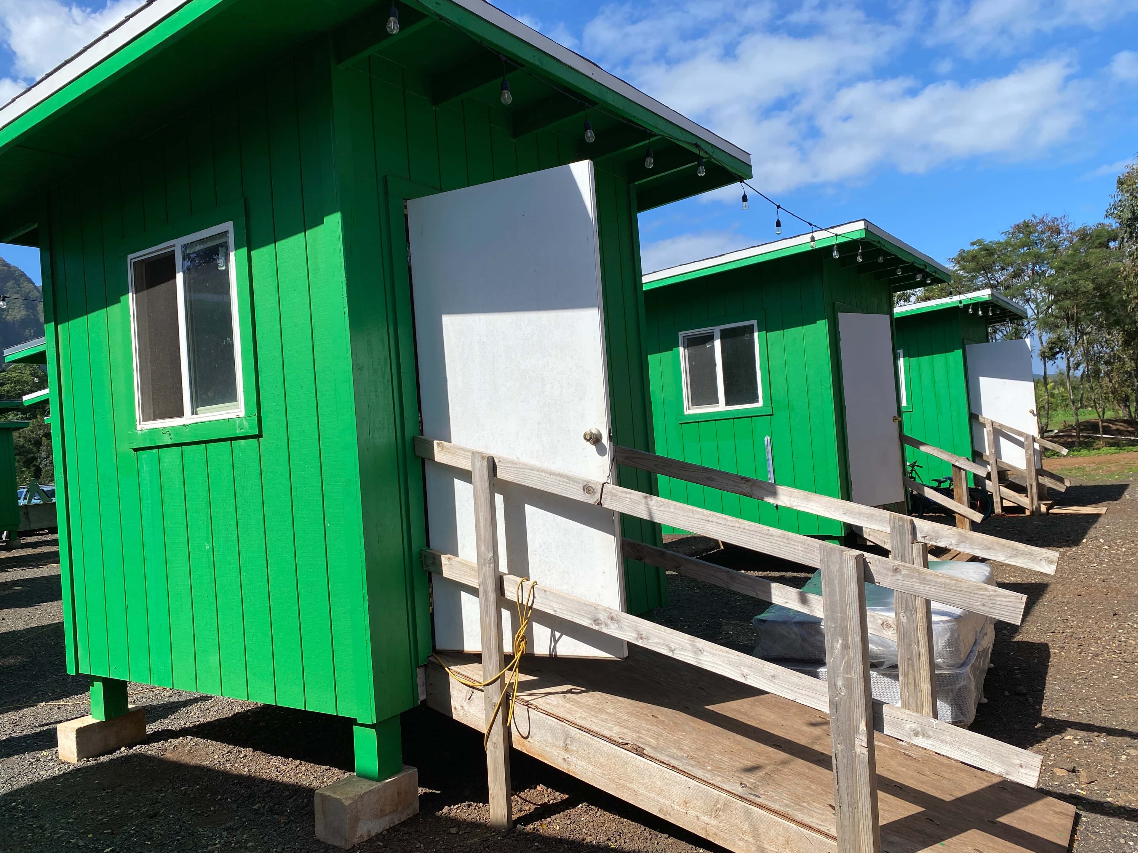 Row of green community homes